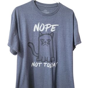 Nope Not Today Cat Graphic Tee - Blue